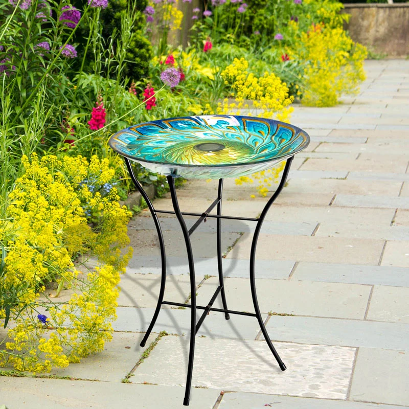 Iridescent Solar Birdbath