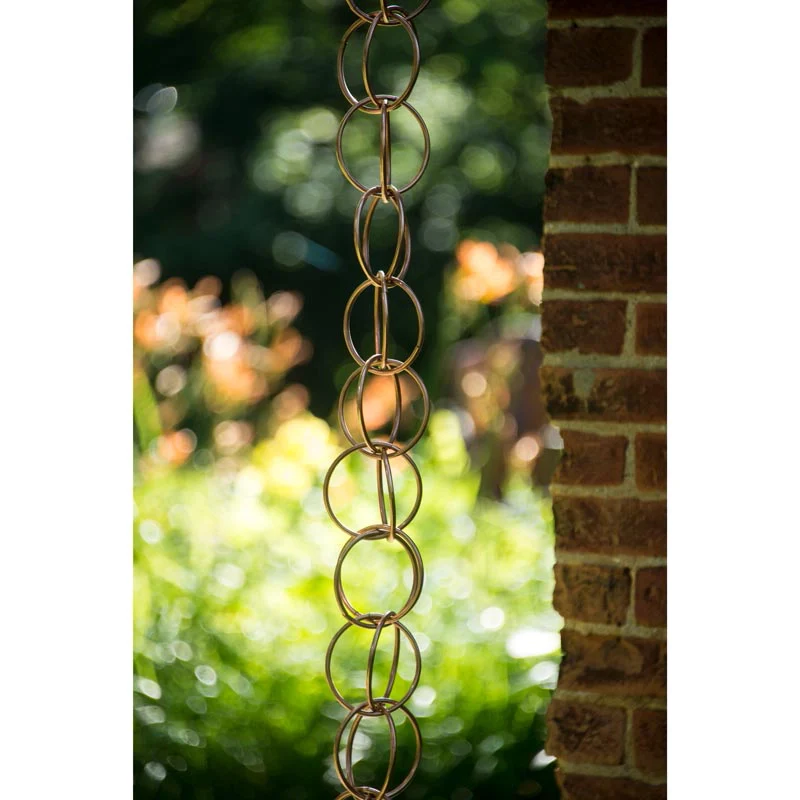 Polished Copper Rain Chain 4"